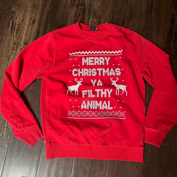 Freakin Tees Merry Christmas Ya Filthy Animal Sweater Small - Picture 1 of 3